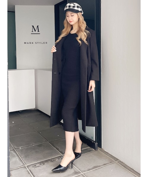 GYDA（ジェイダ）の「ロングチェスターコート（ダウンジャケット/コート・レディース・グレー/ブラック・F）」の4枚目の写真