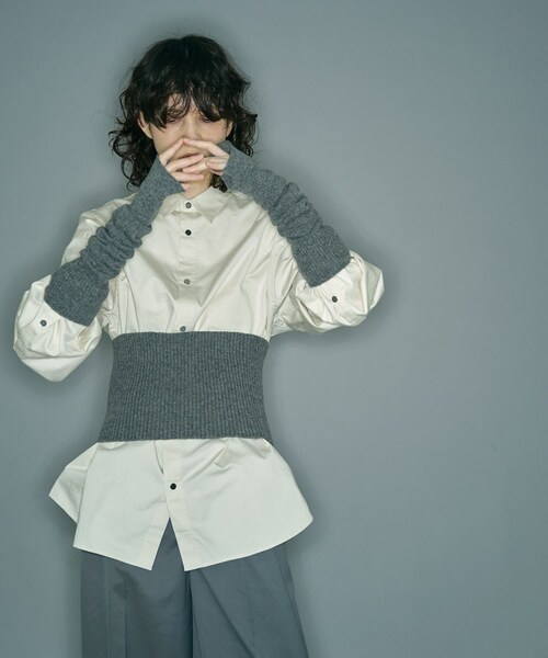 THE GOODLAND MARKET（ザグッドランドマーケット）の「ザ グッドランド マーケット　KNIT BUSTIER（その他トップス・レディース・GRAY/MOSS GREEN・one）」の3枚目の写真