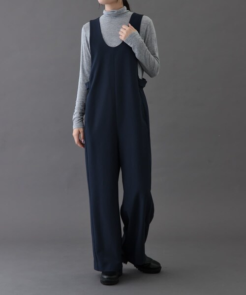 URBAN RESEARCH DOORS（アーバンリサーチドアーズ）の「FORK&SPOON　Uネックプラケットオーバーオール（ワンピース・レディース・BLACK/NAVY・1/2）」の21枚目の写真