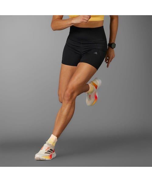 ADIDAS★トリコロールカラーショートレギンス adidas（アディダス）の「アディゼロ ライト ショートレギンス