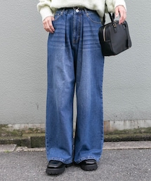 ITEMS URBANRESEARCH | ベルト付ワイドデニム(デニムパンツ)