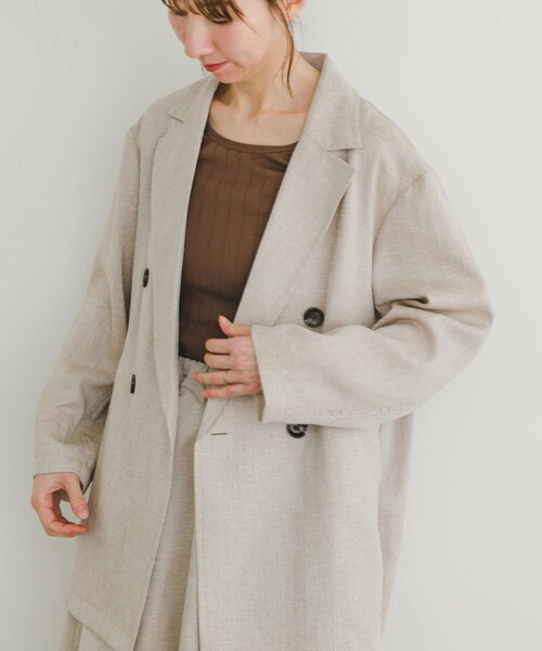 ITEMS URBANRESEARCH（アイテムズ アーバンリサーチ）の「リネンライクジャケット（テーラードジャケット・レディース・L.BEG/BRN・FREE）」の15枚目の写真
