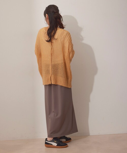 NERGY（ナージー）の「シアーモヘアニット2WAYカーディガン（カーディガン/ボレロ・レディース・ライトグレー/ダークブラウン/オレンジ・F）」の10枚目の写真