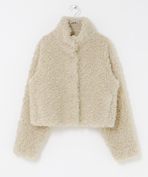 KBF（ケイビーエフ）の「フォルムボアジャケット（テーラードジャケット・レディース・SOY/MATCHA/GREIGE・One）」の13枚目の写真