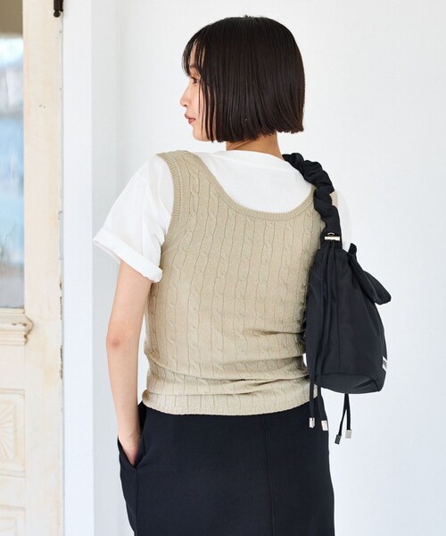 VIS（ビス）の「【前後2WAY】ケーブルニットタンクトップ（タンクトップ・レディース・チャコール/ベージュ/サックス・F）」の11枚目の写真