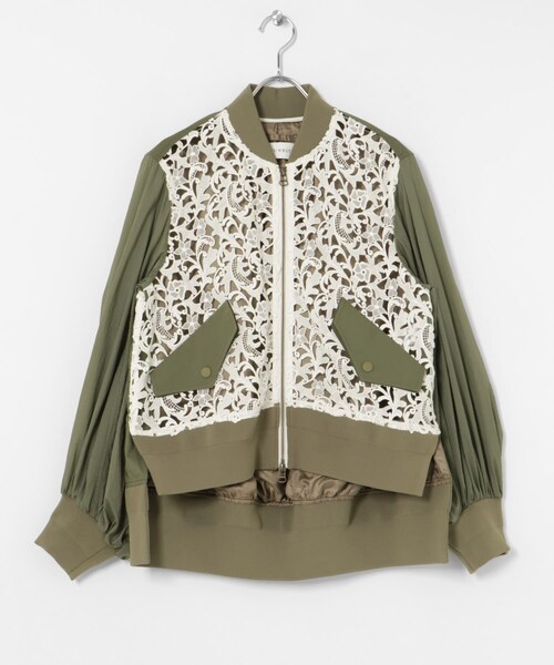 URBAN RESEARCH(アーバンリサーチ)の「STUMBLY LACE COMBI SHEER SL MA-1(MA-1・レディース・KHAKI・38)」の3枚目の写真