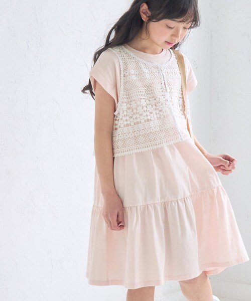ROPE' PICNIC（ロペピクニック）の「【KIDS/キッズ】ロゴティアードカットソーワンピース（ワンピース・キッズ・ブラック/ピンク・L/M/S）」の15枚目の写真