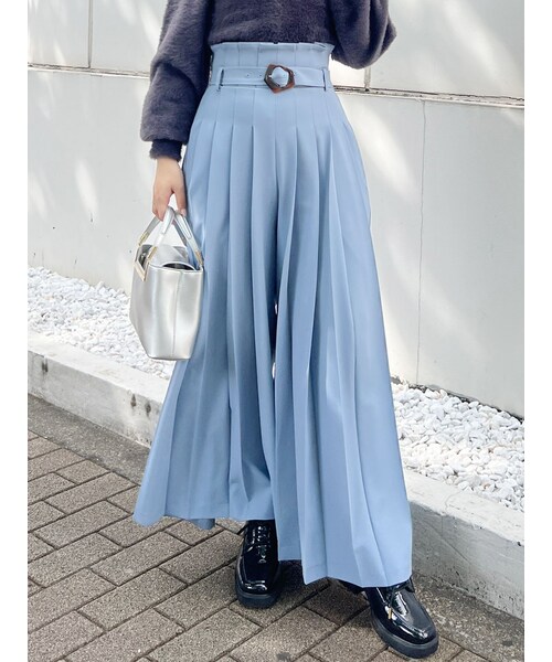 MERCURYDUO（マーキュリーデュオ）の「ハイウエストプリーツワイドパンツ（その他パンツ・レディース・グレー/ブラック/ブルー・S/M）」の6枚目の写真