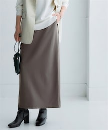 nissen | きれいめカットツイル素材ロングナロースカート（毛玉・静電気防止）【セットアップ可能】＜大きいサイズ有＞(スカート)