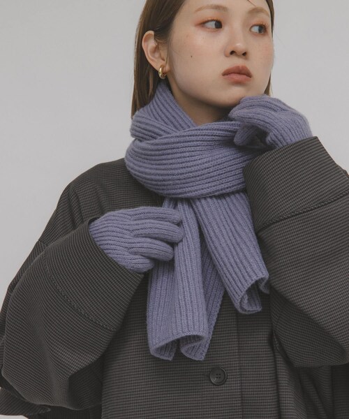 KBF（ケイビーエフ）の「リブニットマフラー（マフラー・レディース・IVORY/L.BLUE/BROWN・one）」の15枚目の写真