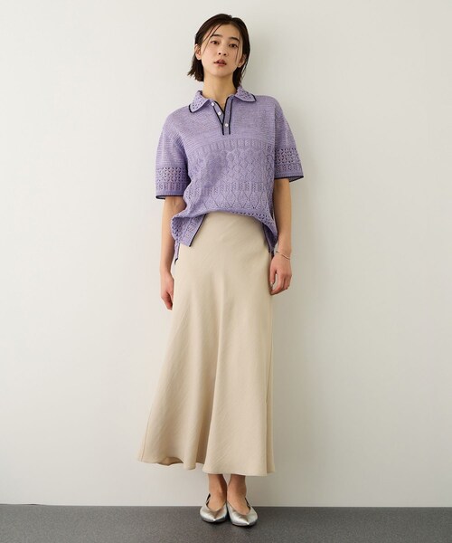 ROPE'（ロペ）の「【COOHEM(コーヘン)】SUKASHI EMBOSSED KNIT/イージーケア・セットアップ対応（ニット/セーター・レディース・キナリ/ラベンダー・F）」の18枚目の写真