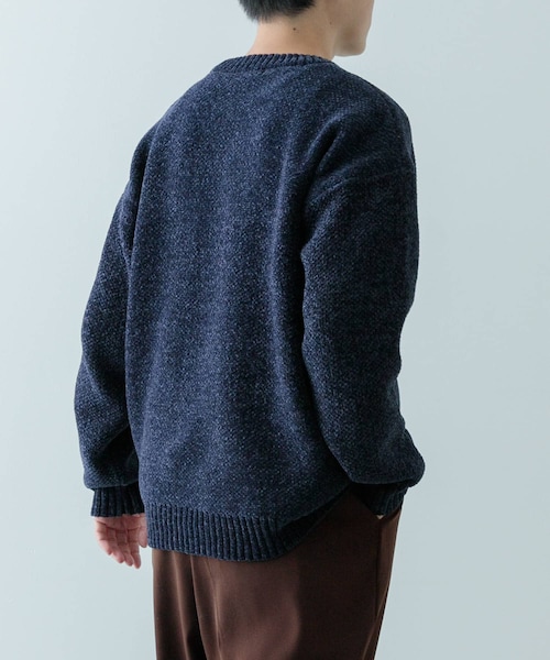 ITEMS URBANRESEARCH（アイテムズ アーバンリサーチ）の「カレッジロゴ モール クルーネック ニット（ニット/セーター・メンズ・NVY/BLK/BEG/MTD・M/L）」の19枚目の写真