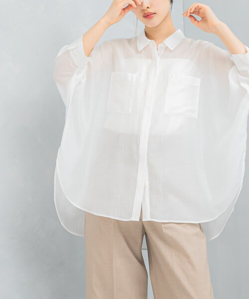 URBAN RESEARCH ROSSO（アーバンリサーチロッソ）の「アセテートシアードルマンシャツ（シャツ/ブラウス・レディース・MAUVE PINK/OFF WHITE・FREE）」の7枚目の写真