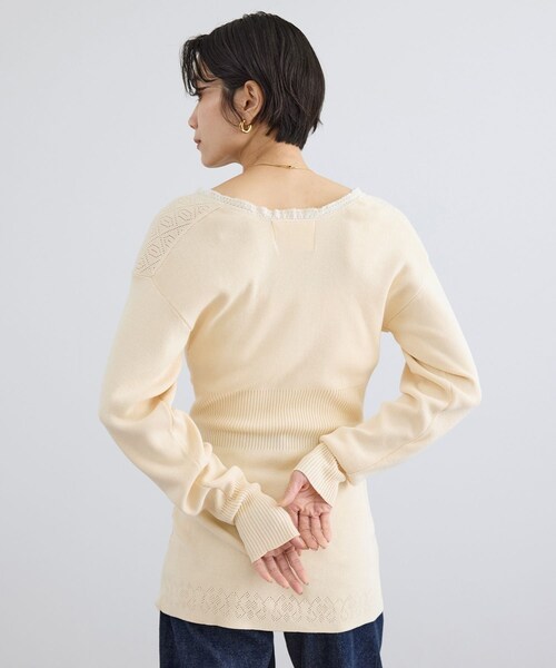 ADAM ET ROPE'(アダムエロペ)の「【crinkle crinkle crinkle】geometric jacquard knit(ニット/セーター・レディース・オフホワイト・F)」の5枚目の写真
