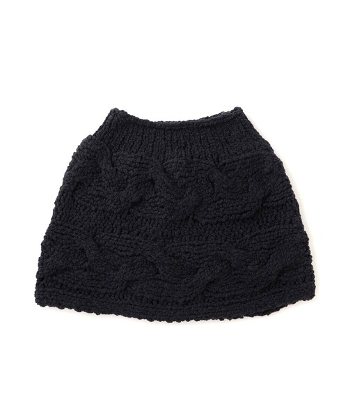ADAM ET ROPE'(アダムエロペ)の「【IRONING(アイロニング)】cable cape ケーブルケープ(マフラー・レディース・ホワイト/ネイビー・F)」の4枚目の写真