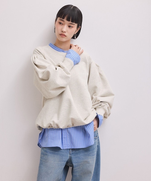ADAM ET ROPE'（アダムエロペ）の「【WEB限定】ボリュームスリーブスウェット（スウェット・レディース・ブラック/オフホワイト/キナリ系/ピンク・F）」の17枚目の写真