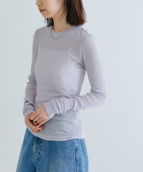 URBAN RESEARCH(アーバンリサーチ)の「NINETY PERCENT ANIS RIB TOP(Tシャツ/カットソー・レディース・LAVENDULA/CHALKWHITE/TAUPE/BLACK・S)」の18枚目の写真