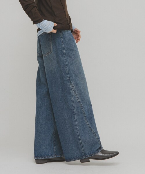 KBF（ケイビーエフ）の「WIDEレッグアジャストデニム（デニムパンツ・レディース・BLUE/BLACK・36/38）」の21枚目の写真