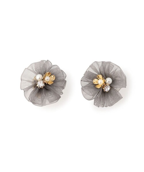 ROPE' PICNIC（ロペピクニック）の「チュールイヤリング（イヤリング・レディース・チャコール/キナリ・F）」の11枚目の写真