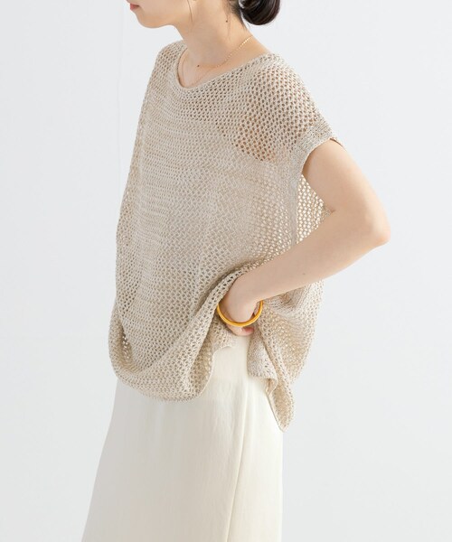 URBAN RESEARCH（アーバンリサーチ）の「メランジメッシュニット（ニット/セーター・レディース・CHARCOAL/BEIGE/GREEN・FREE）」の18枚目の写真