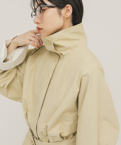 KBF（ケイビーエフ）の「テントラインBIGミドルコート（テーラードジャケット・レディース・BEIGE/BROWN/NAVY・One）」の21枚目の写真