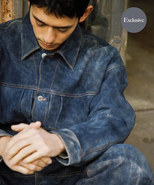 URBAN RESEARCH（アーバンリサーチ）の「『別注』SEVEN BY SEVEN×URBAN RESEARCH　1ST TYPE LEATHER JACKET（テーラードジャケット・メンズ・BLACK/NAVY・M/L）」の2枚目の写真