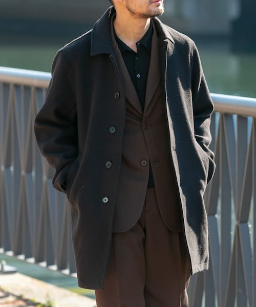 URBAN RESEARCH ROSSO(アーバンリサーチロッソ)の「『XLサイズあり』light meltonステンカラーコート(ステンカラーコート・メンズ・BLACK/NAVY/CHARCOAL/BROWN・M/L/XL)」の18枚目の写真