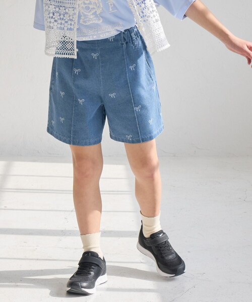 ROPE' PICNIC（ロペピクニック）の「【KIDS/キッズ】リボン柄デニムピンタックパンツ（デニムパンツ・キッズ・ブラック系/サックス・L/M/S）」の14枚目の写真