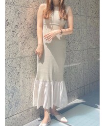 MERCURYDUO | 異素材ヘムニットジャンスカ(ワンピース)