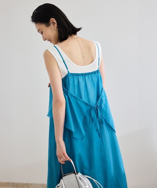 ROPE'(ロペ)の「コットンシルクワンピース/洗える(ワンピース・レディース・ブラック/ターコイズ・F)」の12枚目の写真