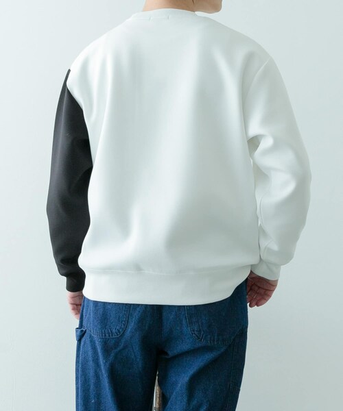 ITEMS URBANRESEARCH（アイテムズ アーバンリサーチ）の「ストレッチダンボール 切替トップス A（スウェット・メンズ・BLK/MOC/NVY・M/L）」の8枚目の写真