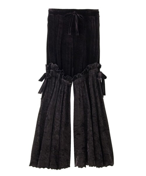 PAMEO POSE(パメオポーズ)の「VELOURS RUFFLE WIDE TROUSERS(その他パンツ・レディース・グリーン/カーキ・F)」の2枚目の写真