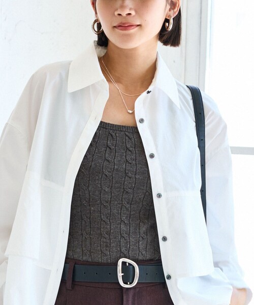 VIS（ビス）の「【前後2WAY】ケーブルニットタンクトップ（タンクトップ・レディース・チャコール/ベージュ/サックス・F）」の15枚目の写真