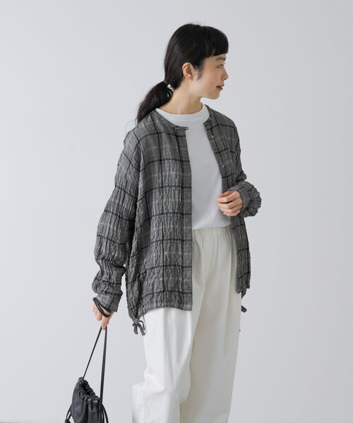 かぐれ（カグレ）の「リネンレーヨンチェックシャツカーディガン（シャツ/ブラウス・レディース・CHECK M/CHECK S・Free）」の7枚目の写真