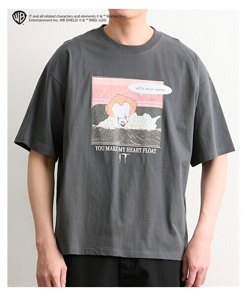 nissen（ニッセン）の「IT（イット）　綿１００％古着風半袖ムービープリントTシャツ（Tシャツ/カットソー・メンズ・27アイボリー/48スミクロ・M/L/LL）」の5枚目の写真
