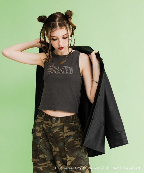 SENSE OF PLACE by URBAN RESEARCH（センスオブプレイスバイアーバンリサーチ）の「『別注』WICKED×SENSE OF PLACE　タンクトップ（タンクトップ・レディース・GREEN/PINK/GRAY・one）」の7枚目の写真
