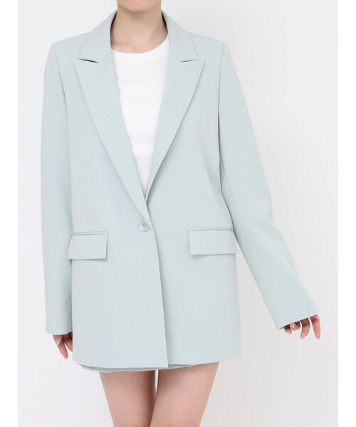 GYDA（ジェイダ）の「LININGラインストーンLOOSEジャケット【SETUP着用可】（テーラードジャケット・レディース・オフホワイト/ブラック/スカイブルー・F）」の3枚目の写真