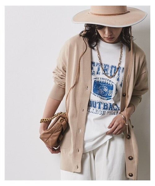 nissen（ニッセン）の「大きいサイズ 綿100％ハイツイストVネックカーディガン シックスタイル（カーディガン/ボレロ・レディース・ベージュ/グレー/ネイビー・L/LL/3L/4L/5L/6L/8L/10L）」の12枚目の写真