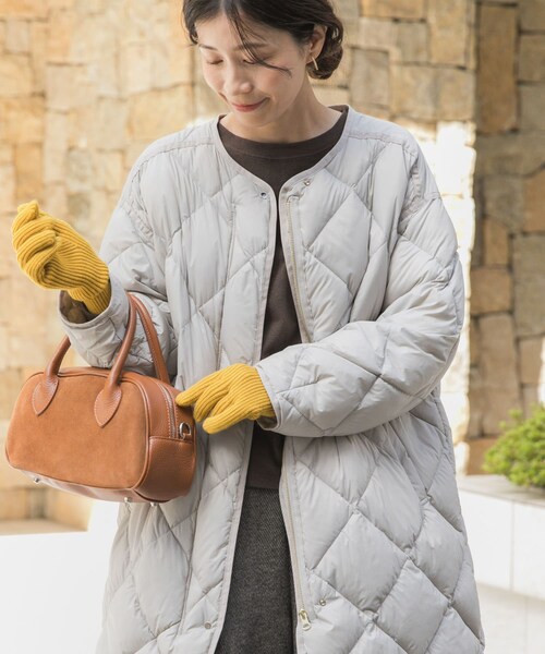 URBAN RESEARCH DOORS（アーバンリサーチドアーズ）の「ライトダウンキルトロングコート（テーラードジャケット・レディース・L.GREGE/KHAKI/NAVY・M）」の7枚目の写真