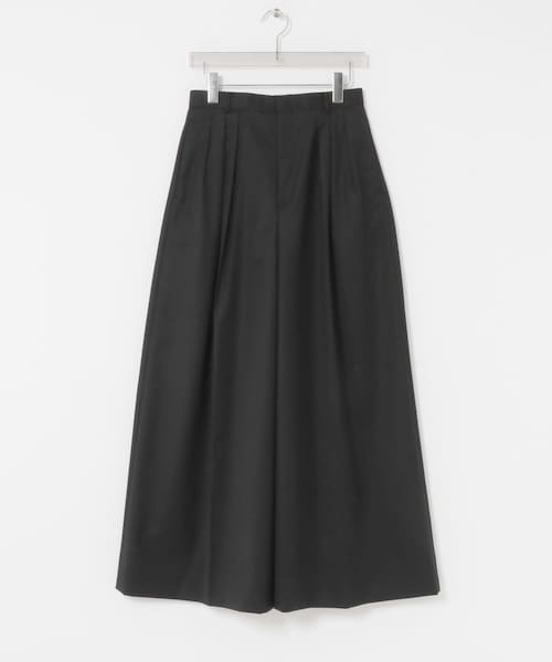 ATON　COMPACT WOOL TUCKED W PANTS