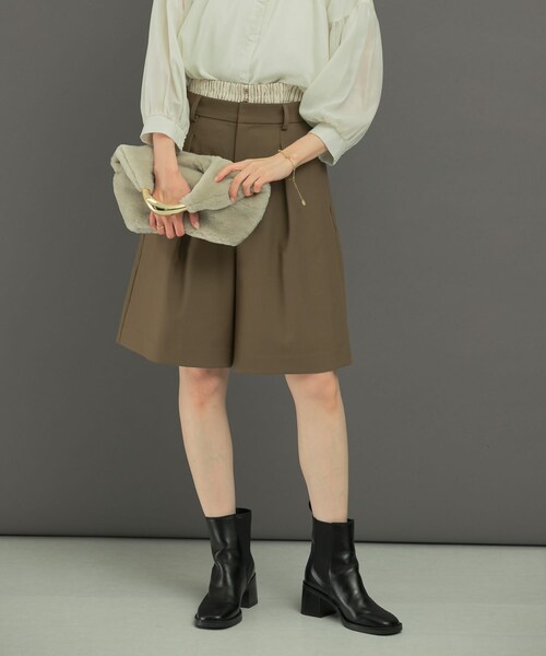 URBAN RESEARCH ROSSO（アーバンリサーチロッソ）の「レイヤードハーフパンツ（その他パンツ・レディース・BLACK/MOCHA・36/38）」の21枚目の写真