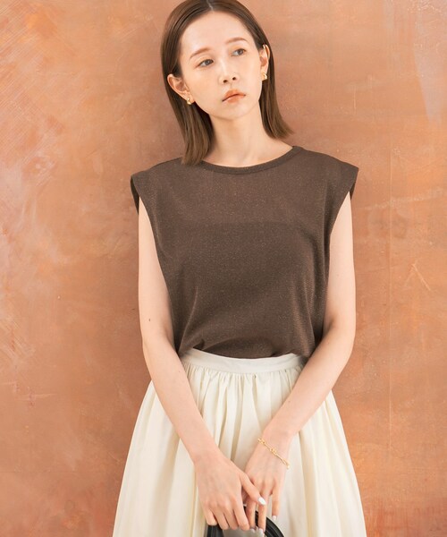 URBAN RESEARCH ROSSO（アーバンリサーチロッソ）の「ラメチュールタンクトップ（タンクトップ・レディース・OFF WHITE/BROWN・FREE）」の13枚目の写真