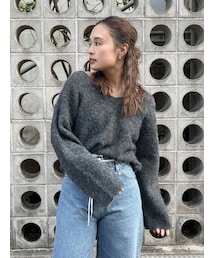 Ungrid | 起毛デザインＶネックニット(ニット/セーター)