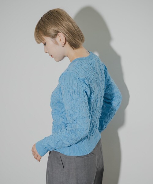THE GOODLAND MARKET（ザグッドランドマーケット）の「COOHEM　CRUSHED CABLE KNIT PULLOVER（ニット/セーター・レディース・19BLACK/60SAX/24ORANGE・Free）」の16枚目の写真