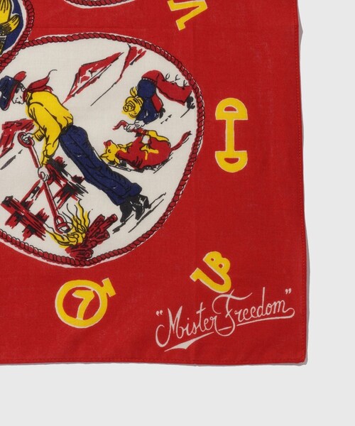 ADAM ET ROPE'(アダムエロペ)の「【MISTER FREEDOM×SUGAR CANE】SELVAGE BANDANA JV KERCHIEF(バンダナ/スカーフ・メンズ・ネイビー/レッド・F)」の5枚目の写真