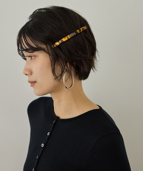 ADAM ET ROPE'（アダムエロペ）の「【J'aDoRe・店舗限定】【MALUS /マリュス】Inscription barette L（バレッタ/ヘアクリップ・レディース・ブラウン・F）」の2枚目の写真