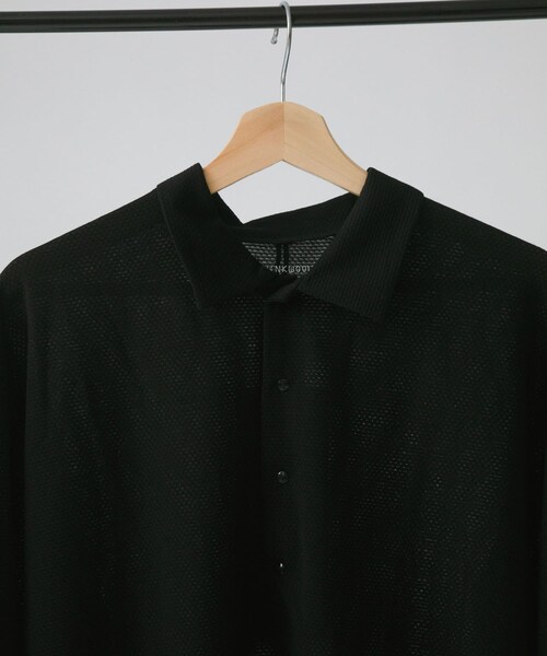 URBAN RESEARCH(アーバンリサーチ)の「THINKWOOL TW MESH POLO SHIRTS LS(ポロシャツ・メンズ・Black・5/6/7)」の3枚目の写真