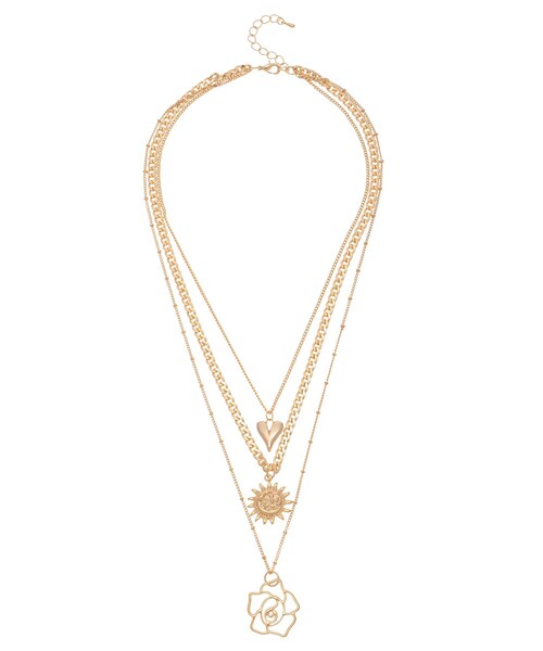 EVRIS（エヴリス）の「RANDOM CHAIN 3連 ネックレス（チャーム・レディース・シルバー/ゴールド・F）」の2枚目の写真