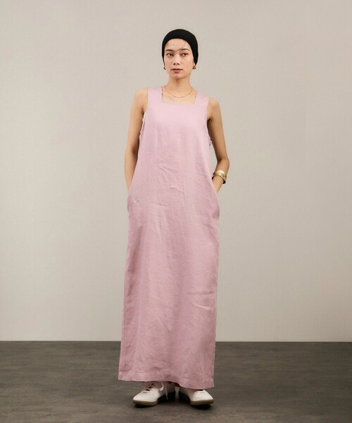 ADAM ET ROPE'(アダムエロペ)の「リネンツイルスクエアーネックジャンパースカート(ジャンパースカート・レディース・ブラック/ベージュ/ピンク・M/S)」の12枚目の写真