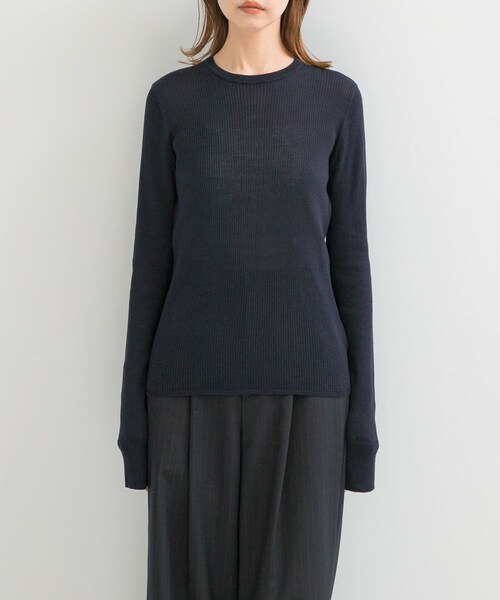 URBAN RESEARCH ROSSO（アーバンリサーチロッソ）の「シルク混リブデザインニット（ニット/セーター・レディース・WHITE/CREAM/GRAY/D/NAVY・FREE）」の21枚目の写真